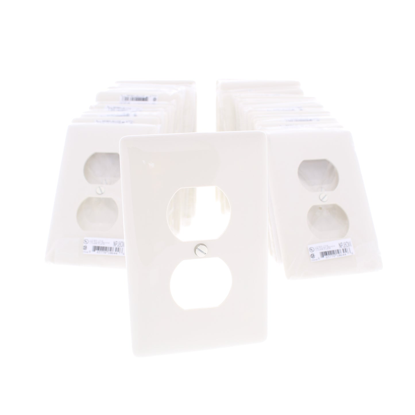 Hubbell NPJ8OW Office White 1-Gang Duplex Unbreakable Mid-Size Wallplate 25pcs
