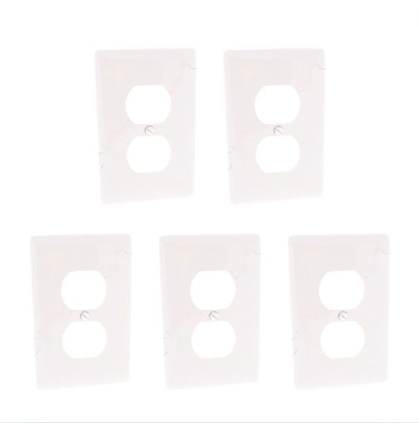 Hubbell NPJ8OW Office White 1-Gang Duplex Unbreakable Midsize Wallplates 5pcs
