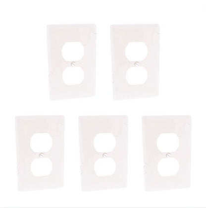 Hubbell NPJ8OW Office White 1-Gang Duplex Unbreakable Midsize Wallplates 5pcs
