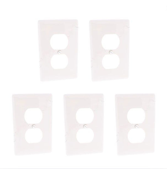 Hubbell NPJ8OW Office White 1-Gang Duplex Unbreakable Midsize Wallplates 5pcs