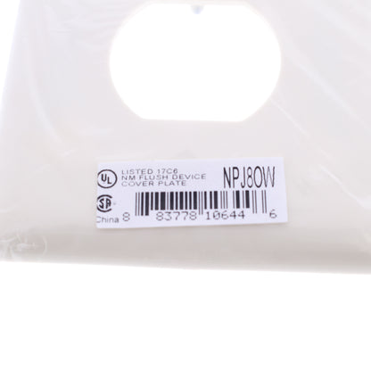 Hubbell NPJ8OW Office White 1-Gang Duplex Unbreakable Mid-Size Wallplate Cover
