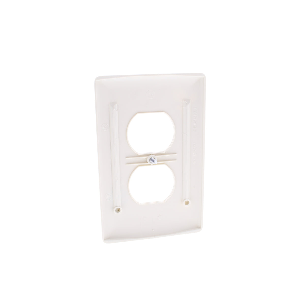 Hubbell NPJ8OW Office White 1-Gang Duplex Unbreakable Mid-Size Wallplate Cover