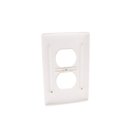 Hubbell NPJ8OW Office White 1-Gang Duplex Unbreakable Mid-Size Wallplate Cover