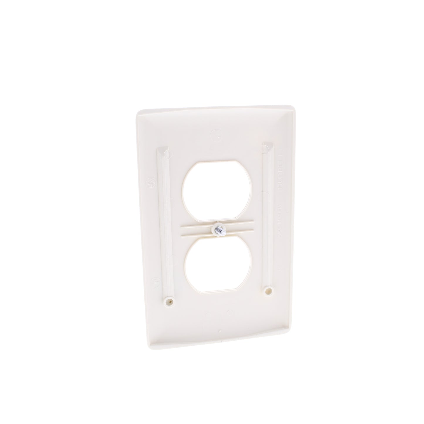 Hubbell NPJ8OW Office White 1-Gang Duplex Unbreakable Mid-Size Wallplate Cover