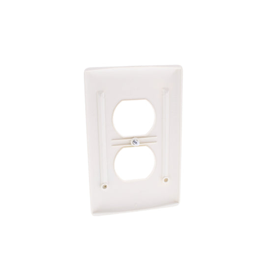 Hubbell NPJ8OW Office White 1-Gang Duplex Unbreakable Mid-Size Wallplate Cover