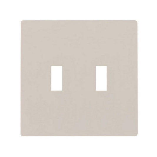 Hubbell NPS2LAZ Lt Almond 2-Gang Toggle Unbreakable Midsize Screwless Wallplate