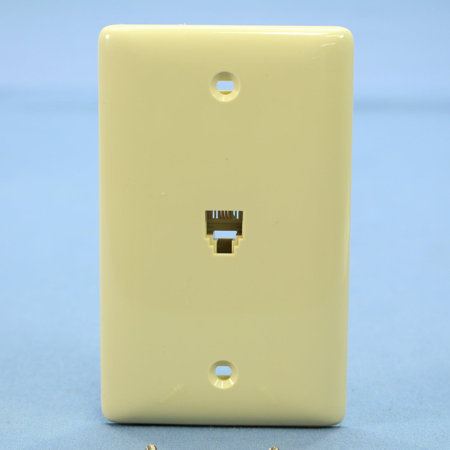 Hubbell NS730I Ivory 1-Gang Telephone Jack 6-Pos 4-Con Standard Wallplate Cover