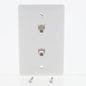 Hubbell White Duplex RJ11 Telephone Jack Wall Plates Cover 4-Wire 6P4C NS742W