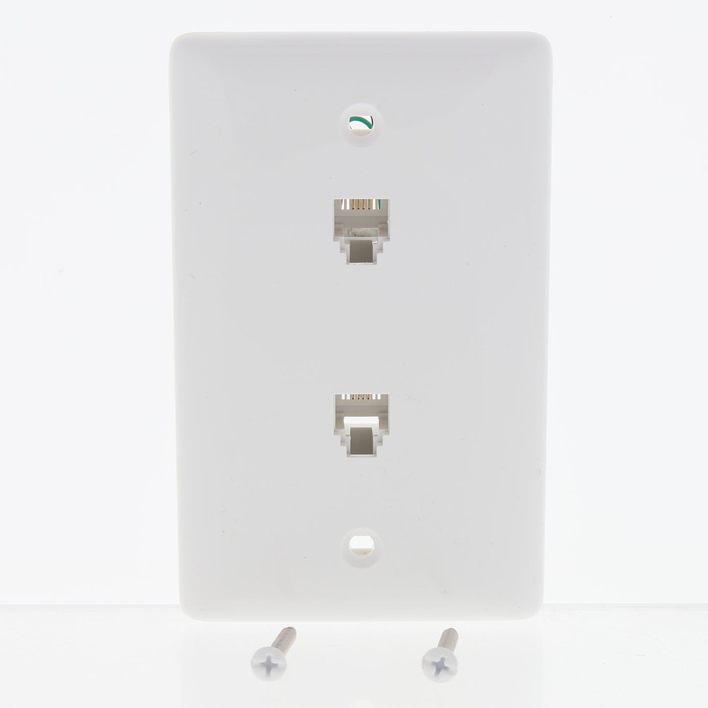 Hubbell White Duplex RJ11 Telephone Jack Wall Plates Cover 4-Wire 6P4C NS742W