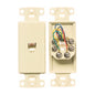 Hubbell NS771AL Plate Frame W/Jack 6-Position 6-Connector Screw Terminal Almond