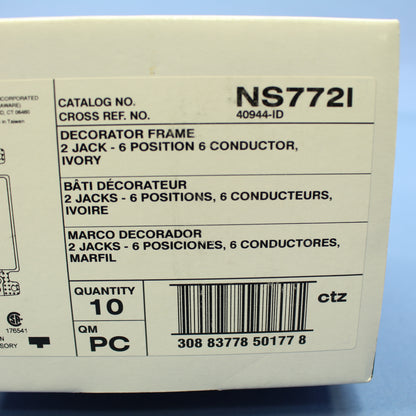 10 Hubbell NetSelect Ivory 6-Wire RJ11 Telephone Voice Jacks Modular 6P6C NS772I
