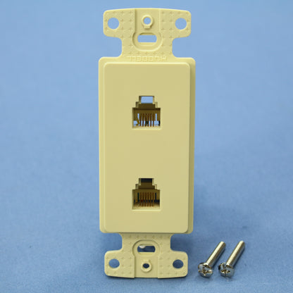 10 Hubbell NetSelect Ivory 6-Wire RJ11 Telephone Voice Jacks Modular 6P6C NS772I