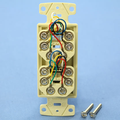 10 Hubbell NetSelect Ivory 6-Wire RJ11 Telephone Voice Jacks Modular 6P6C NS772I