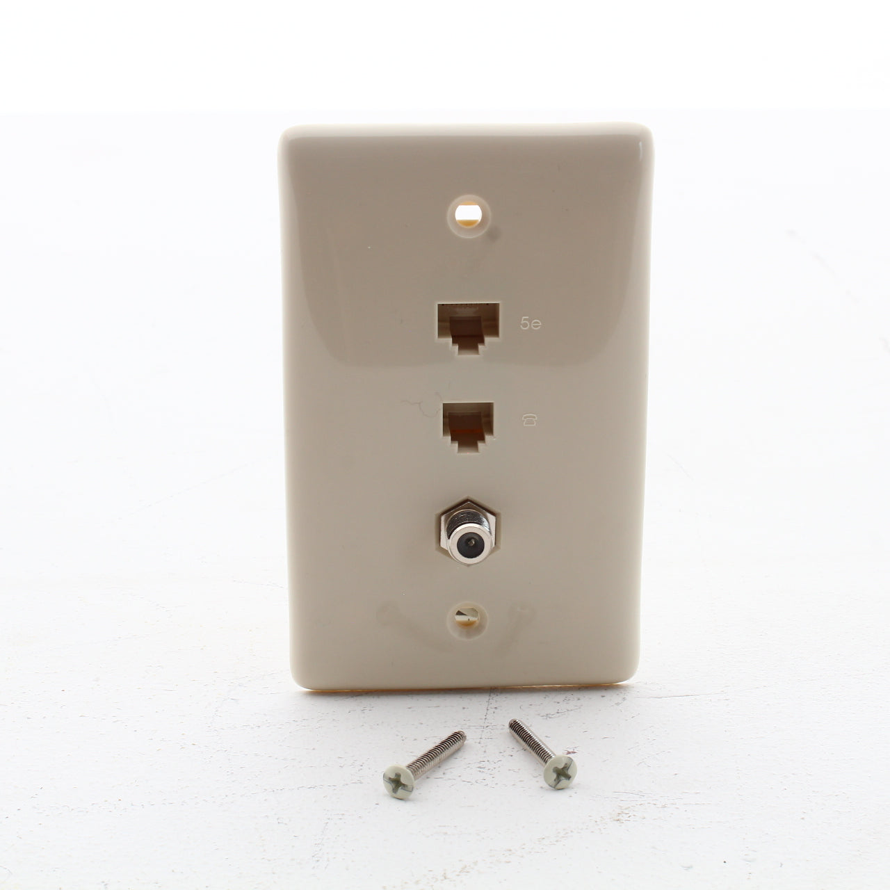 Hubbell NS790LA Light Almond 6-Wire Phone Jack Cat5e Coax F-Type Wallplate Cover