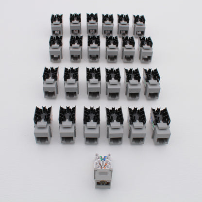 Hubbell NSJ5EGY25 Gray Universal A/B Cat5e Voice Data Jack 8-Position 25pcs