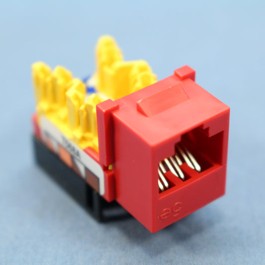 Hubbell NetSelect Red Universal A/B Cat5e Voice Data Jack 8-Position NSJ5ER
