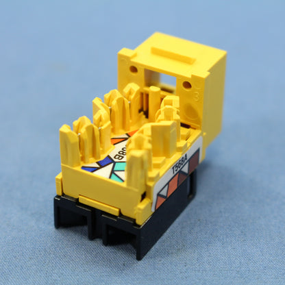 Hubbell NetSelect Yellow Universal A/B Cat5e Voice Data Jack 8-Position NSJ5EY
