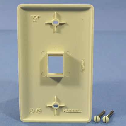 Hubbell NSP11AL Almond 1-Gang 1-Port Flame-Retardant Standard Wallplate Cover
