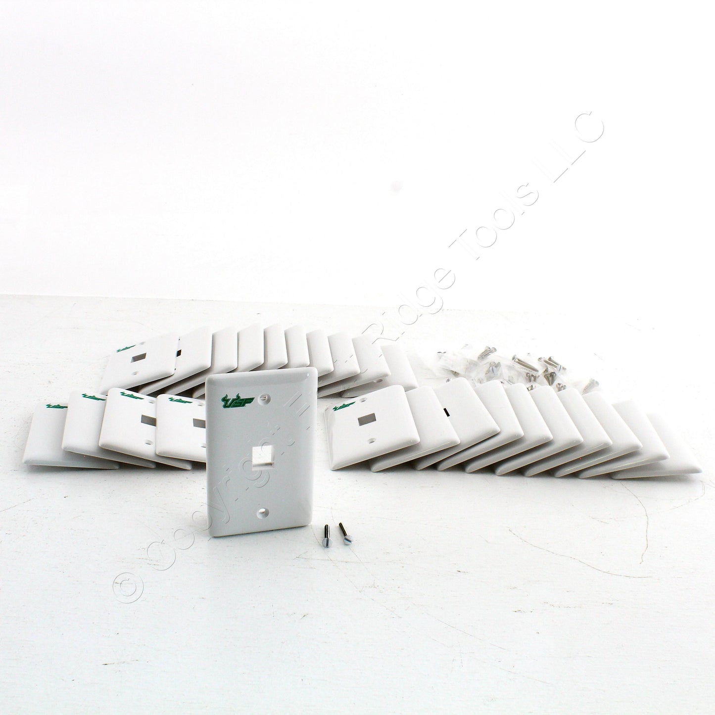 25-Pack of Hubbell NSP11WUSF25 White USF 1-Gang 1-Port Data Recessed Wallplate
