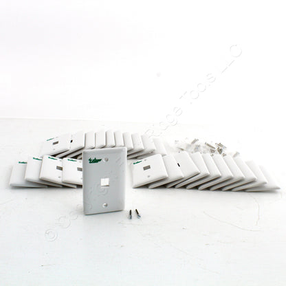 25-Pack of Hubbell NSP11WUSF25 White USF 1-Gang 1-Port Data Recessed Wallplate