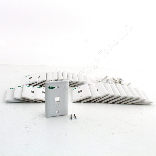 25-Pack of Hubbell NSP11WUSF25 White USF 1-Gang 1-Port Data Recessed Wallplate