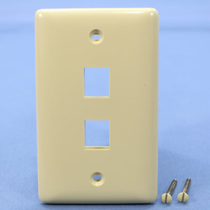 Hubbell NSP12I Ivory 1-Gang 2-Port Flame-Retardant ABS Standard Wallplate Cover