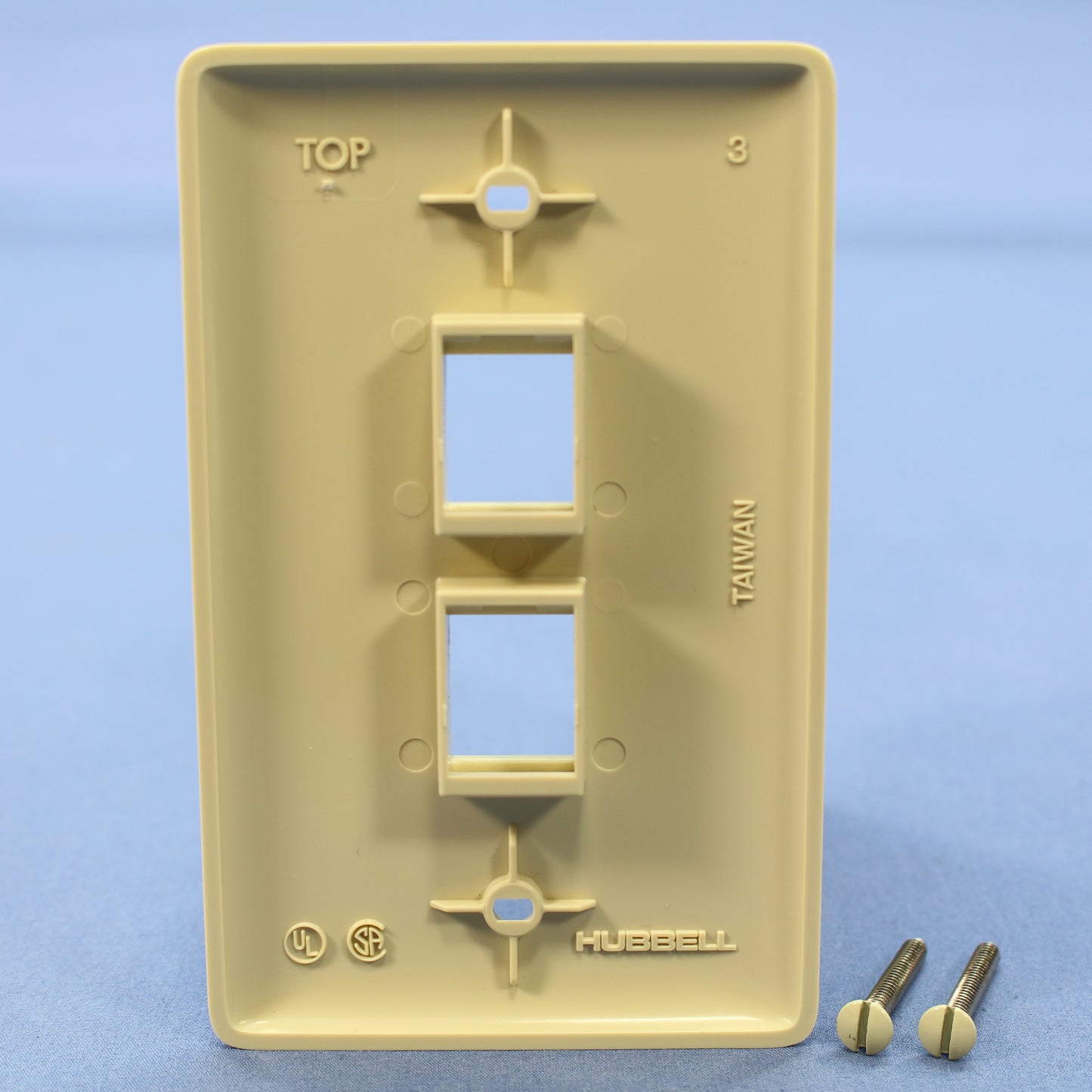 Hubbell NSP12I Ivory 1-Gang 2-Port Flame-Retardant ABS Standard Wallplate Cover