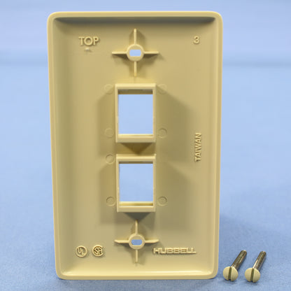 Hubbell NSP12I Ivory 1-Gang 2-Port Flame-Retardant ABS Standard Wallplate Cover
