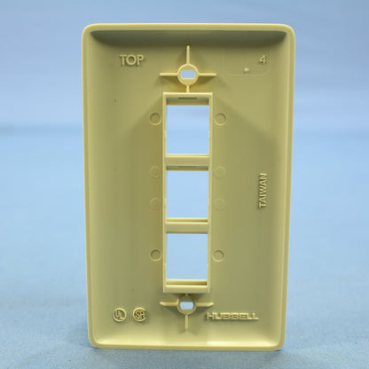 Hubbell NSP13I Ivory 1-Gang 3-Port Flame-Retardant ABS Standard Wallplate Cover