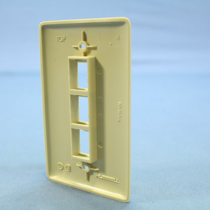 Hubbell NSP13I Ivory 1-Gang 3-Port Flame-Retardant ABS Standard Wallplate Cover