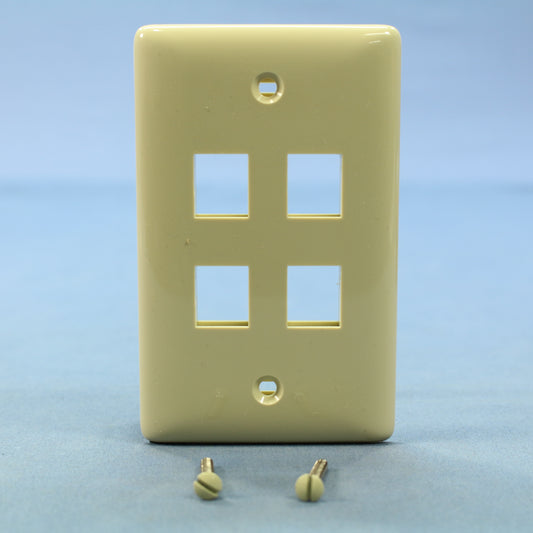 Hubbell NSP14I Ivory 1-Gang 4-Port Flame-Retardant ABS Standard Wallplate Cover