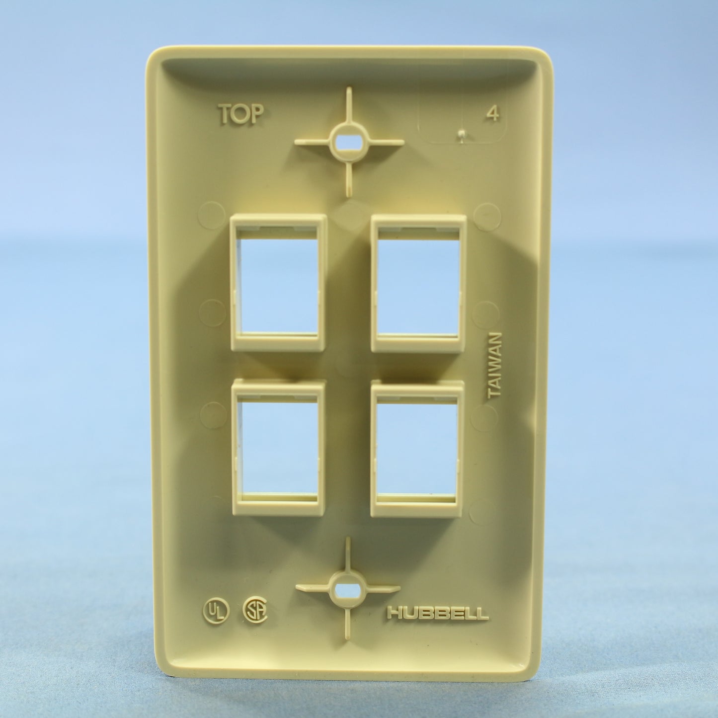 Hubbell NSP14I Ivory 1-Gang 4-Port Flame-Retardant ABS Standard Wallplate Cover