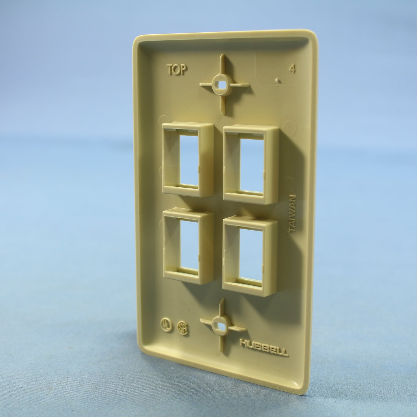 Hubbell NSP14I Ivory 1-Gang 4-Port Flame-Retardant ABS Standard Wallplate Cover
