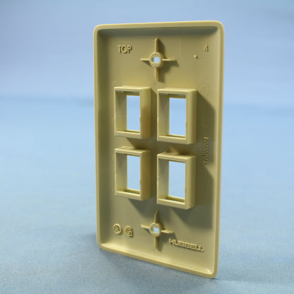 Hubbell NSP14I Ivory 1-Gang 4-Port Flame-Retardant ABS Standard Wallplate Cover