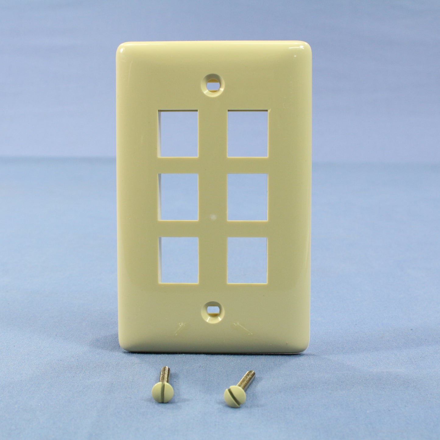 Hubbell NSP16I Ivory 1-Gang Snap Fit Flush Mount Multimedia 6-Port Wallplate
