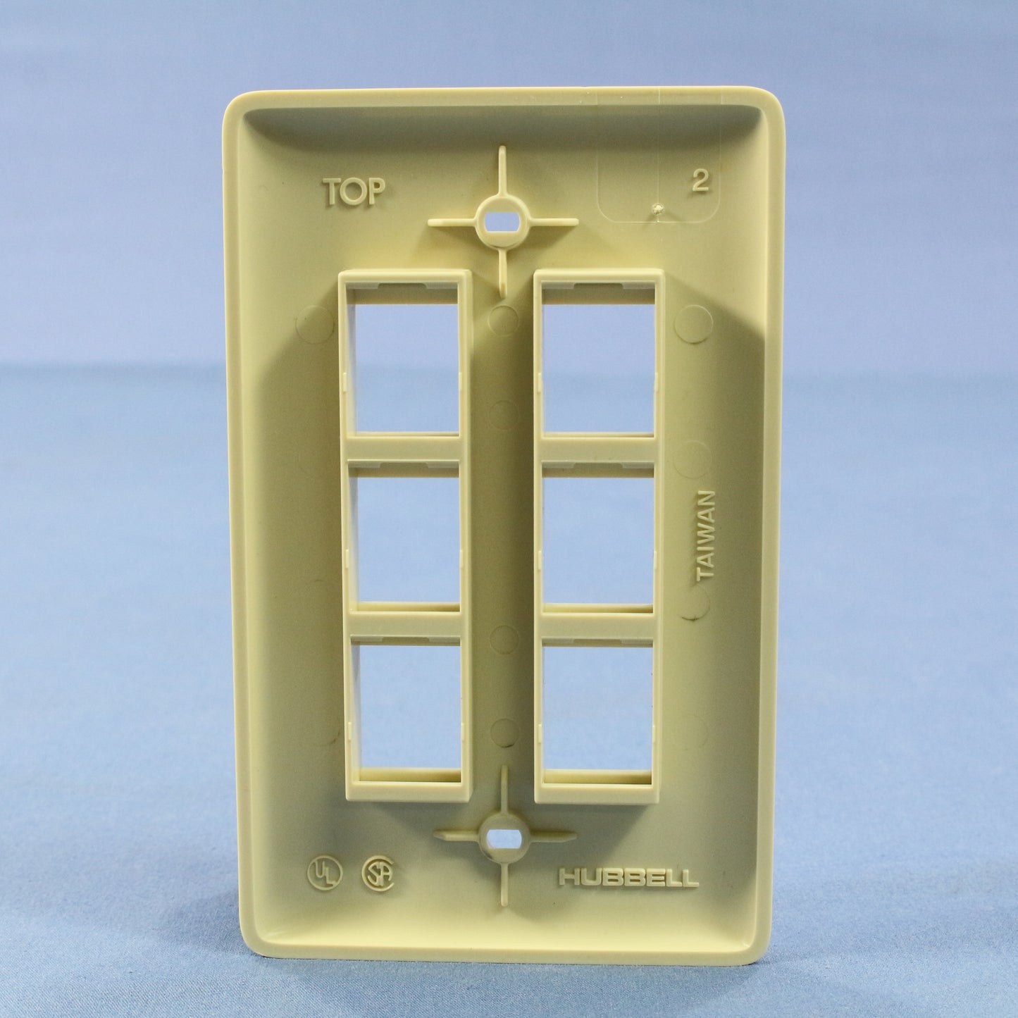 Hubbell NSP16I Ivory 1-Gang Snap Fit Flush Mount Multimedia 6-Port Wallplate