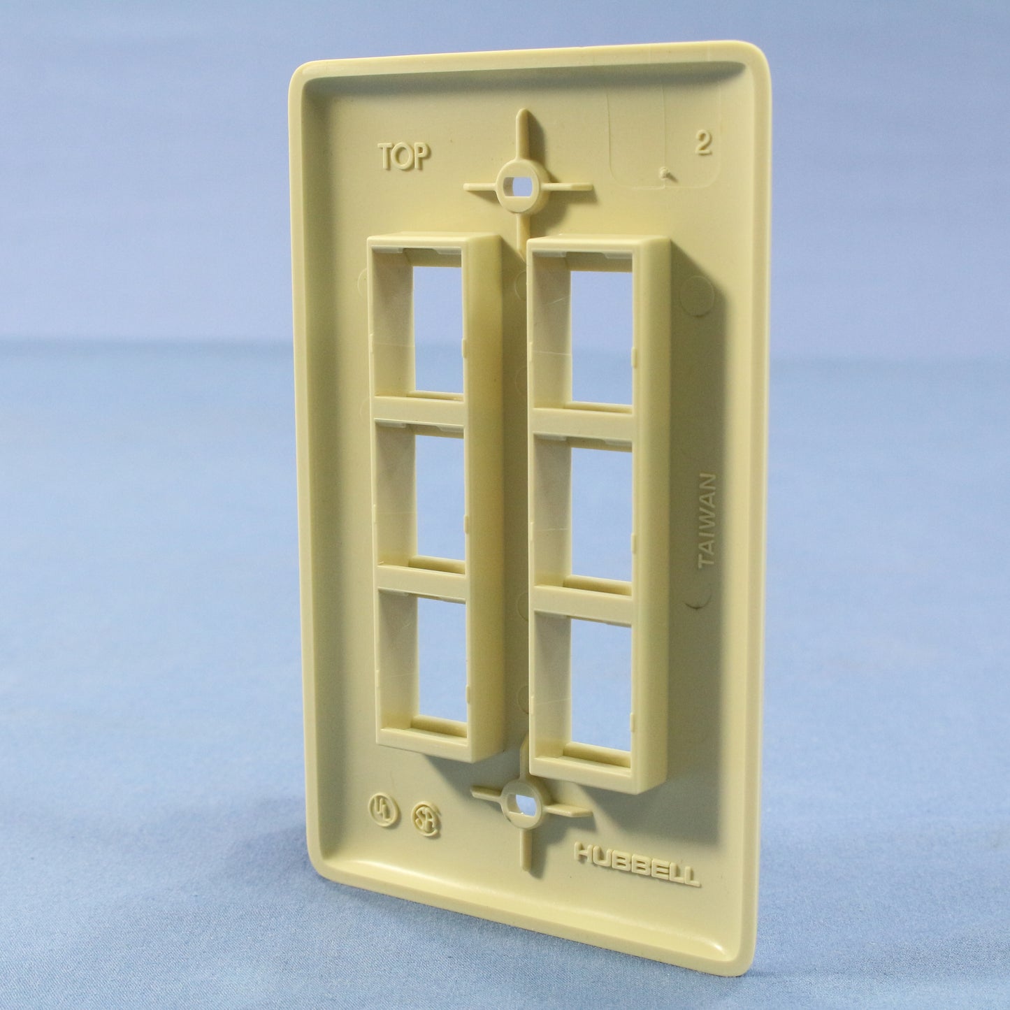 Hubbell NSP16I Ivory 1-Gang Snap Fit Flush Mount Multimedia 6-Port Wallplate