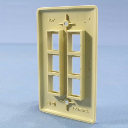 Hubbell NSP16I Ivory 1-Gang Snap Fit Flush Mount Multimedia 6-Port Wallplate