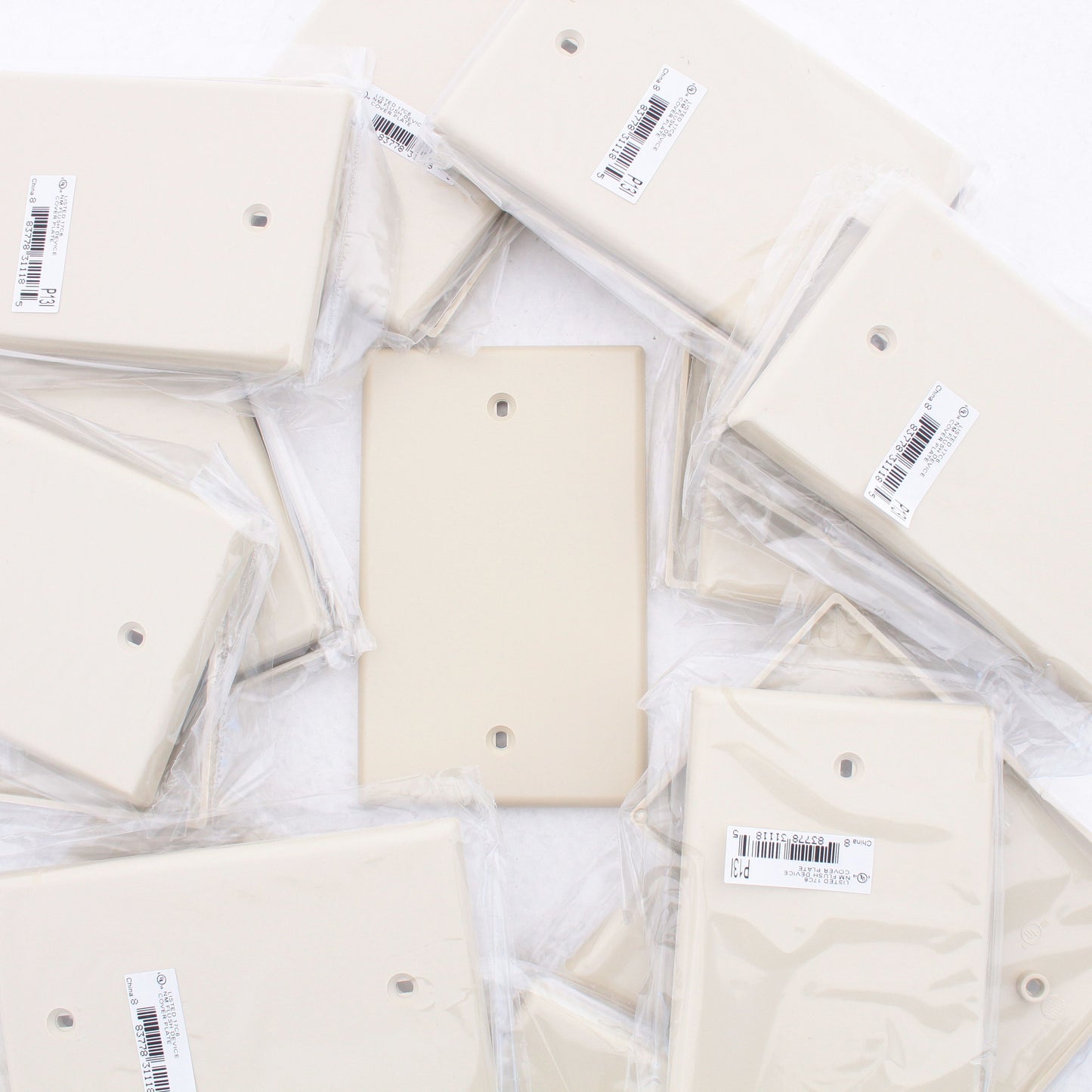 Hubbell P13I Ivory 1-Gang Blank Unbreakable Nylon Cover Wallplate Box Mount 25pk