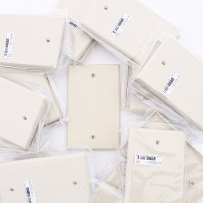 Hubbell P13I Ivory 1-Gang Blank Unbreakable Nylon Cover Wallplate Box Mount 25pk