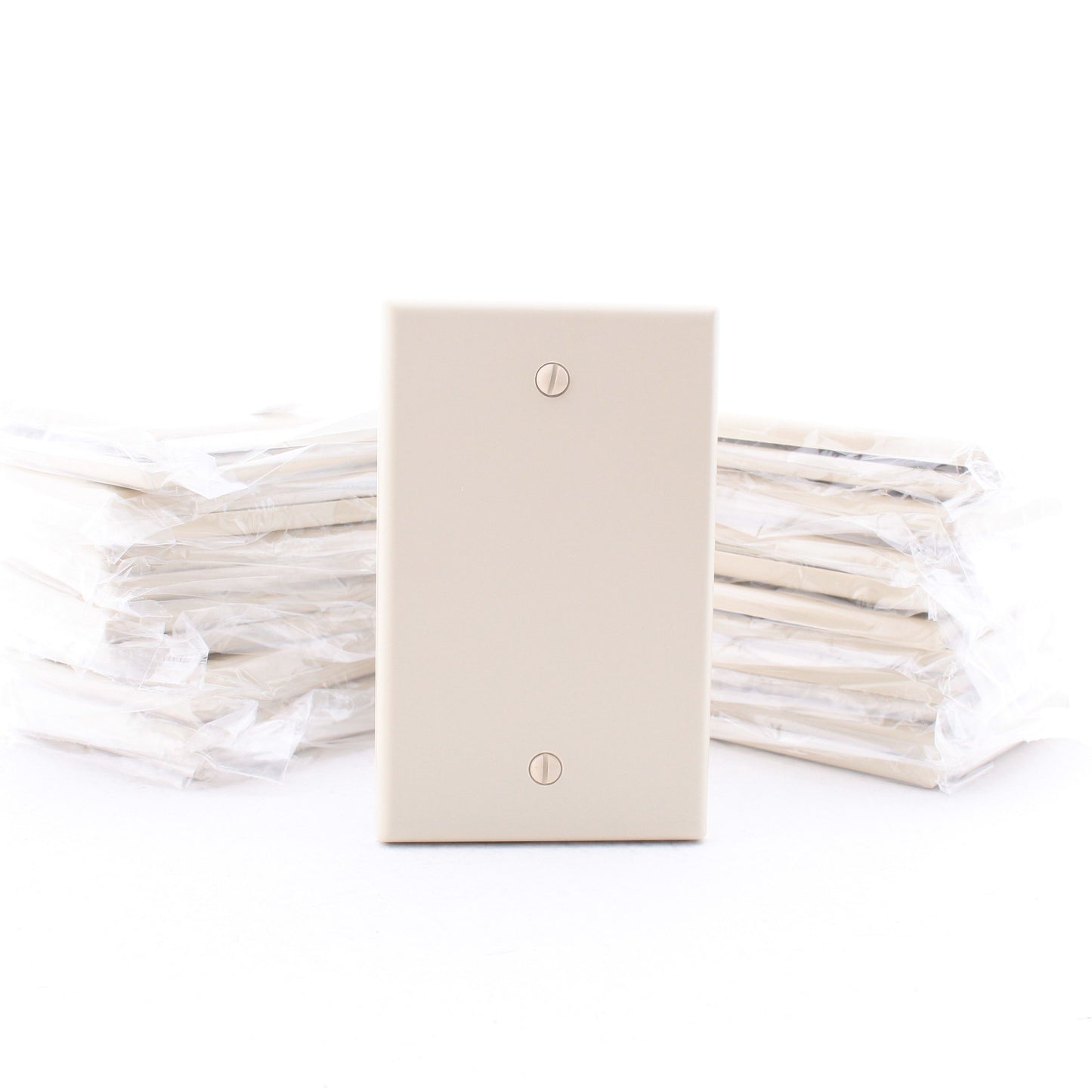 Hubbell P13I Ivory 1-Gang Blank Unbreakable Nylon Cover Wallplate Box Mount 25pk