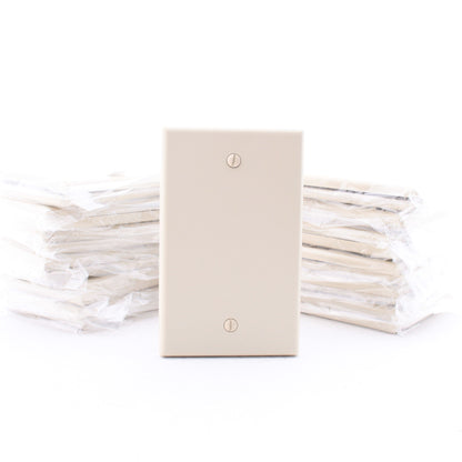 Hubbell P13I Ivory 1-Gang Blank Unbreakable Nylon Cover Wallplate Box Mount 25pk