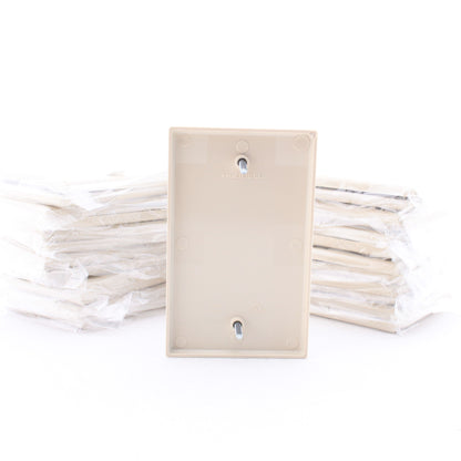 Hubbell P13I Ivory 1-Gang Blank Unbreakable Nylon Cover Wallplate Box Mount 25pk