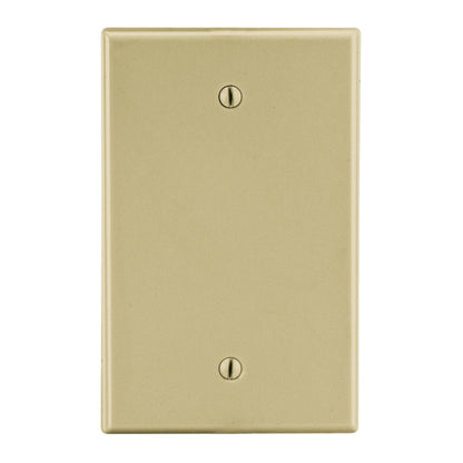 Hubbell P13I Ivory 1-Gang Blank Unbreakable Standard Wallplate Cover Box Mount