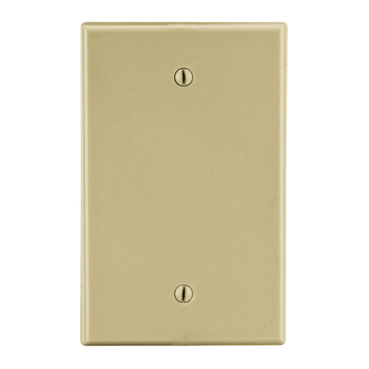 Hubbell P13I Ivory 1-Gang Blank Unbreakable Standard Wallplate Cover Box Mount