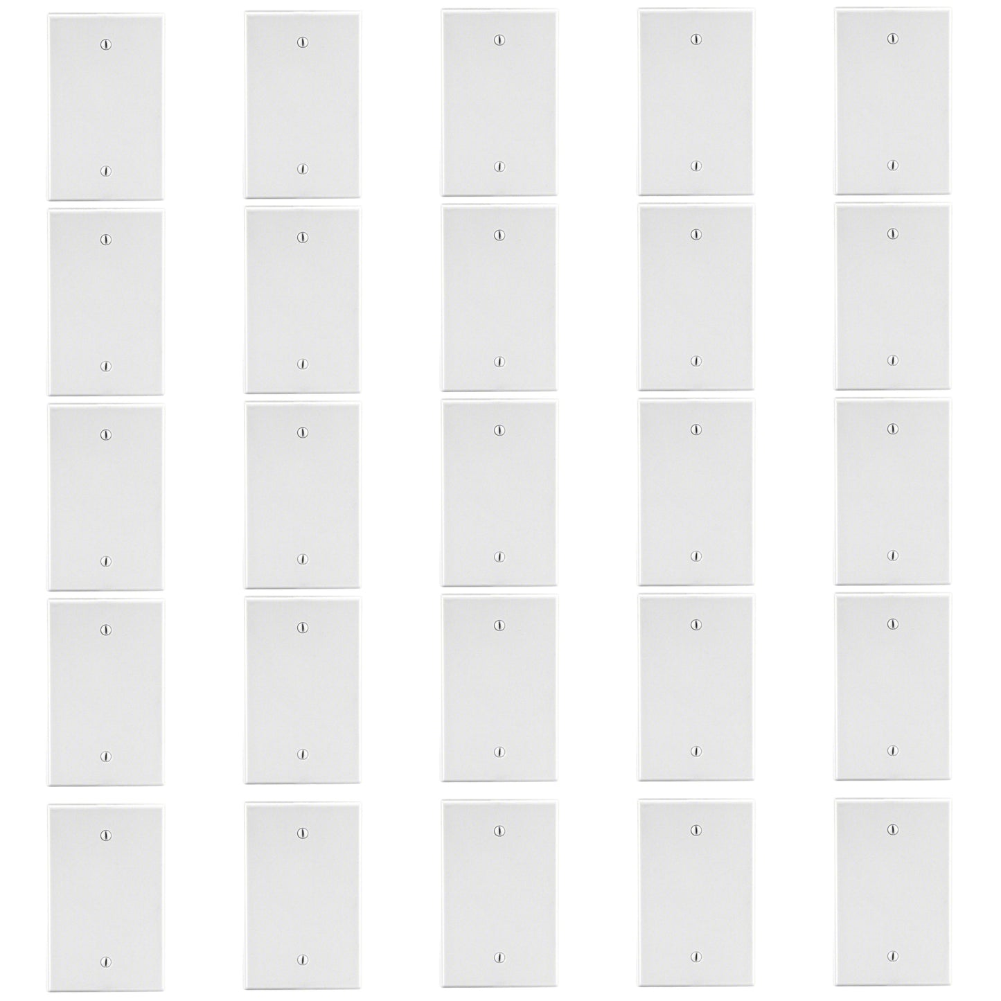 25pk Hubbell White 1Gang Blank Unbreakable Nylon Cover Wallplates Box Mount P13W