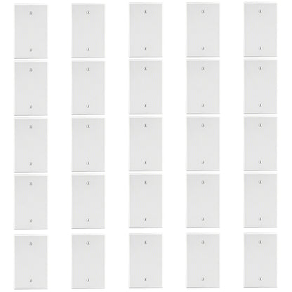 25pk Hubbell White 1Gang Blank Unbreakable Nylon Cover Wallplates Box Mount P13W