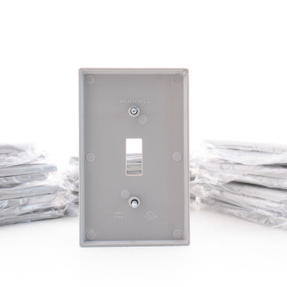 Hubbell P1GY Gray Unbreakable Nylon Toggle Wall Switch Cover Wallplates 25-Pack