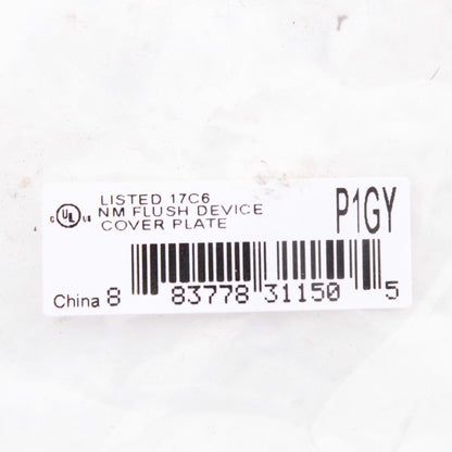 Hubbell P1GY Gray Unbreakable Nylon Toggle Switch Cover Wall Plate Switchplate