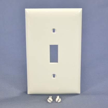 Hubbell P1W White 1-Gang Toggle Switch Unbreakable Nylon Standard Size Wallplate